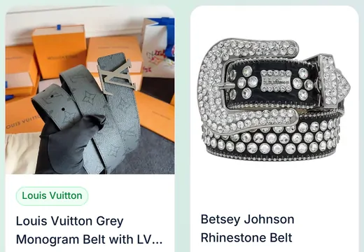 Belts product listing examples
