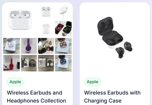 Electronics product listing examples