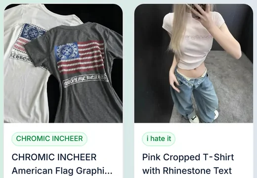 T-Shirts product listing examples