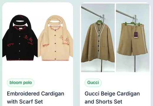 Womenswear product listing examples